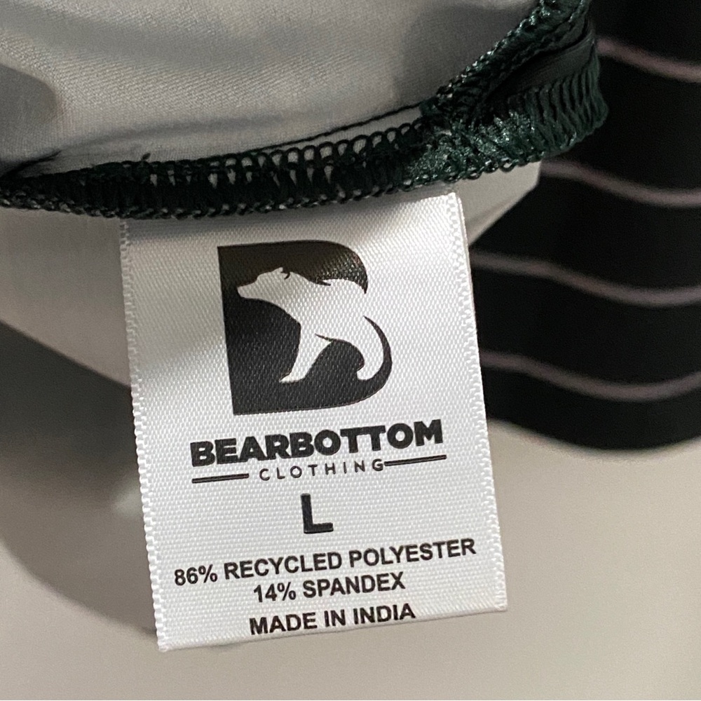 Bear Bottom Striped Lightweight Performance Polo Size Large - Picture 7 of 7